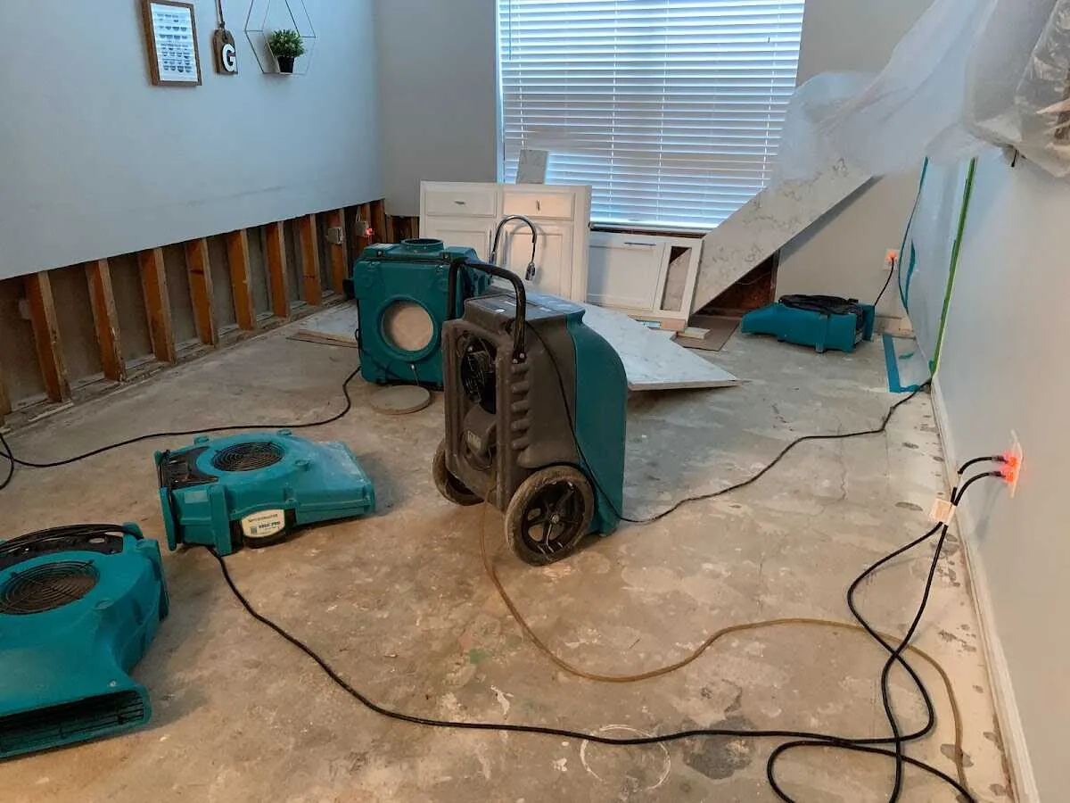 Dehumidifier in flood-cut room for Water Extraction & Removal in Clearfield